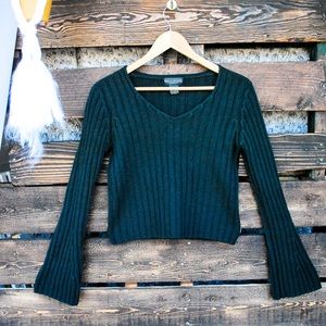 Banana Republic Green Cashmere Sweater Crop (I2)